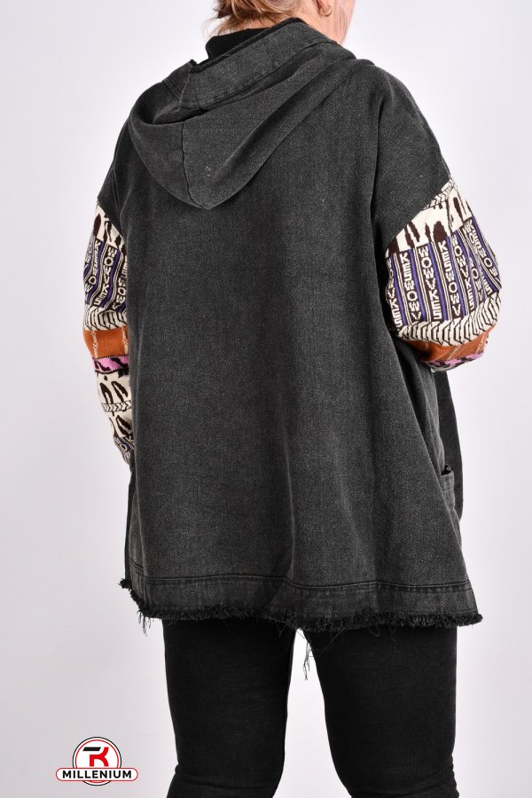 Куртка жіноча (кол. чорний) тканина бавовна "ANGORA" Розміри в наявності : 46, 48, 50, 52 арт.618