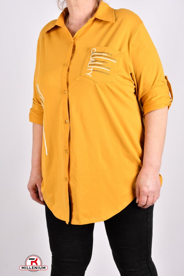 Сорочка жіноча (кол. гірчичний) стрейчева "ANGORA" Розміри в наявності : 48, 50, 52 арт.699