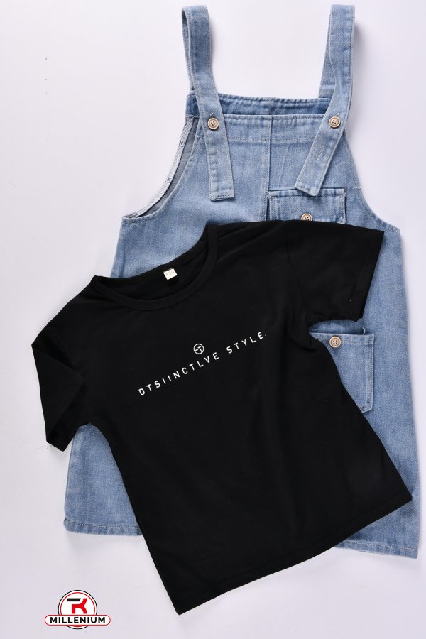 Сарафан джинсовий футболка для дівчинки (кол. чорний) Зріст в наявності : 128, 146 арт.D030