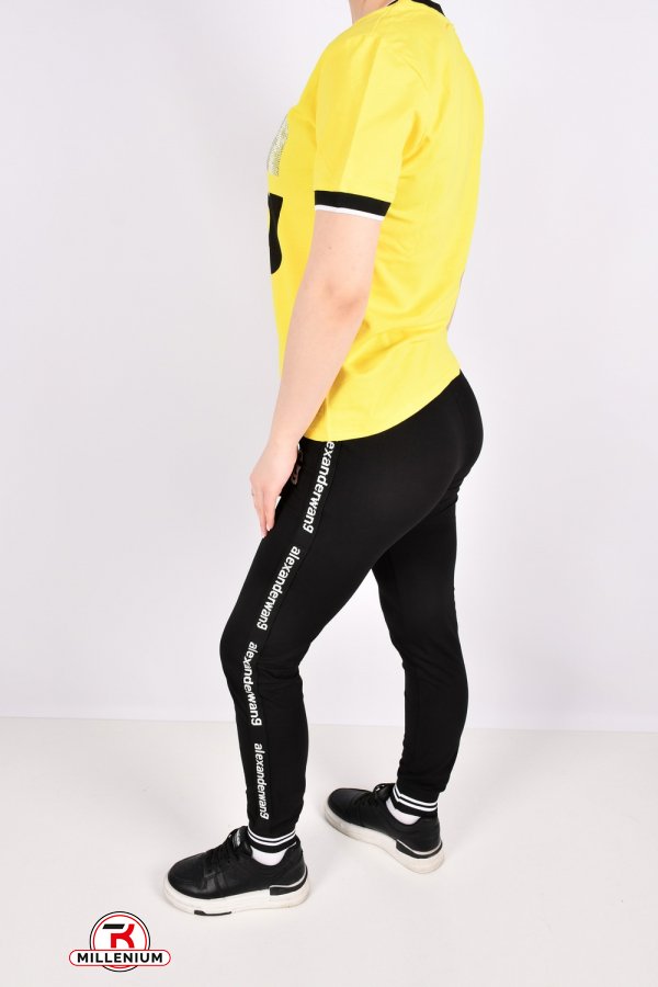 Жіночий костюм (кол. жовтий/чорний) трикотажний "WANG" Розміри в наявності : 40, 42, 44 арт.3103