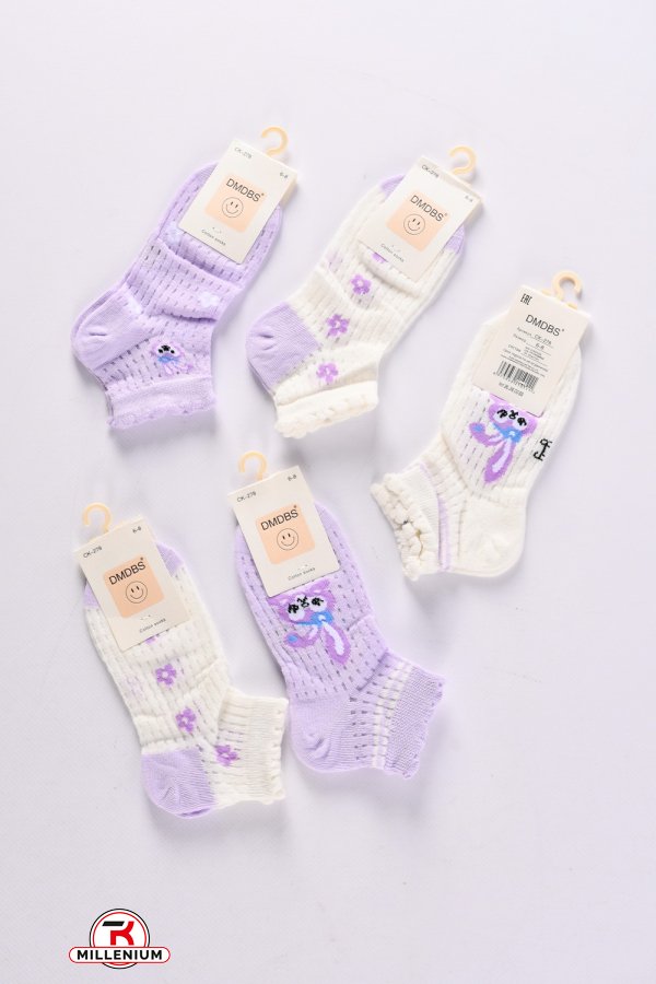 Шкарпетки всесезонні для дівчинки на 6-8 років (80% COTTON 15% Polyamide5%spandex) арт.CK-278