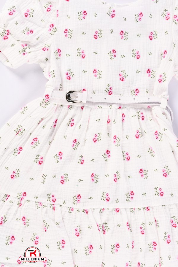 Платье для девочки (цв.белый) трикотажное Рост в наличии : 110, 128 арт.751