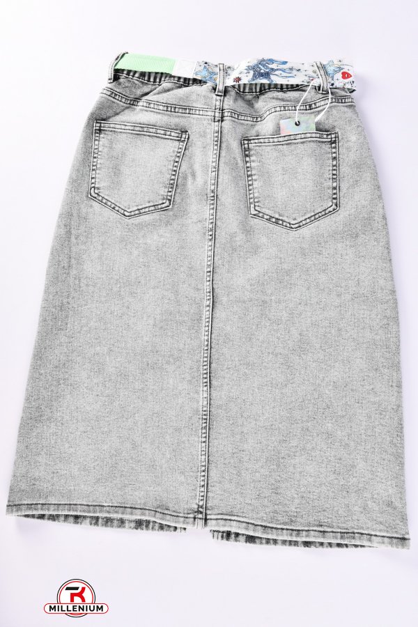 Юбка джинсовая женская с поясом" LANLANIEE" Размеры в наличии : 30, 31, 32, 34 арт.9002