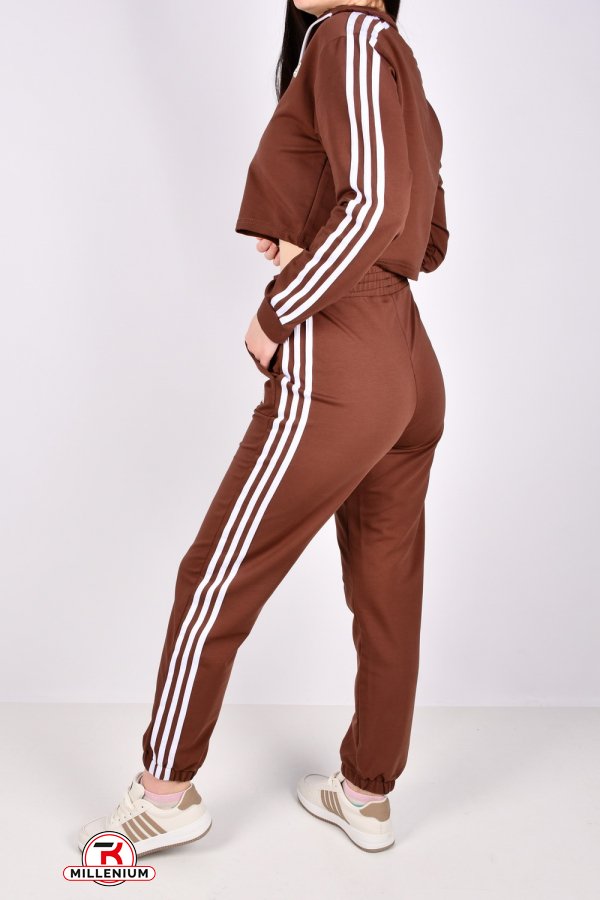 Костюм жіночий спортивний (кол. коричневий) трикотажний  Розміри в наявності : 42, 44, 46, 48, 50, 52 арт.adidas