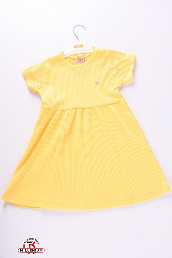 Платье для девочки (цв.жёлтый) ткань рубчик "DECO" Рост в наличии : 98, 104, 110, 116 арт.401006