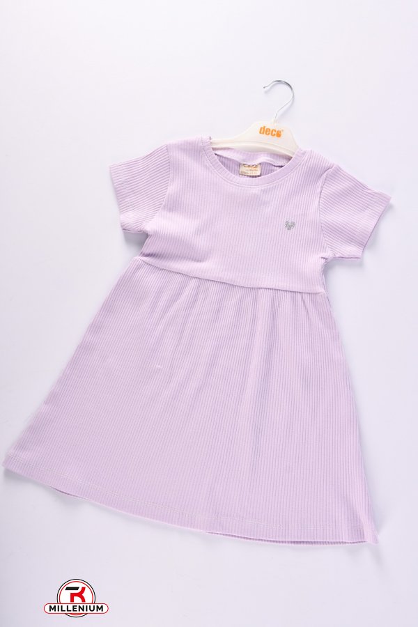 Платье для девочки (цв.сиреневый) ткань рубчик "DECO" Рост в наличии : 104 арт.401006