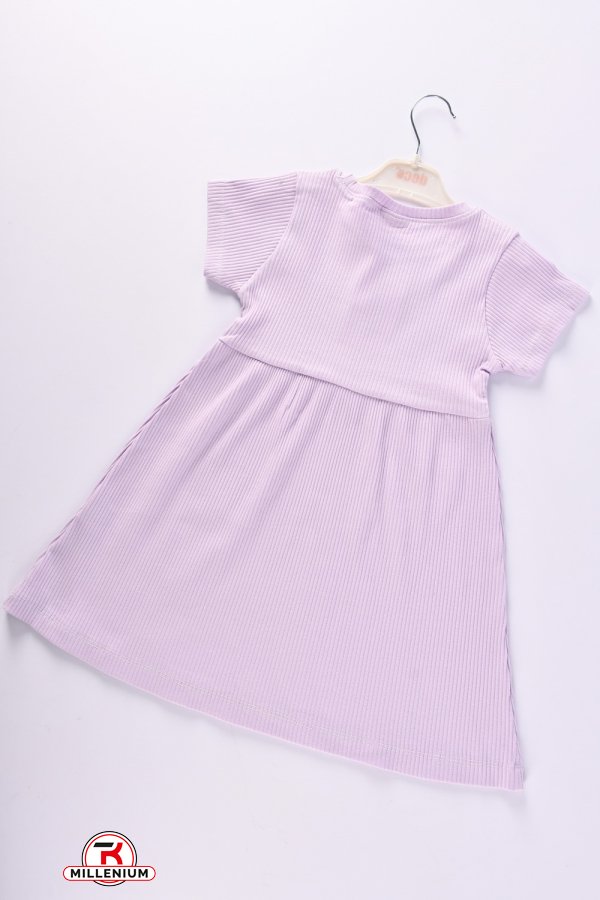 Платье для девочки (цв.сиреневый) ткань рубчик "DECO" Рост в наличии : 104 арт.401006