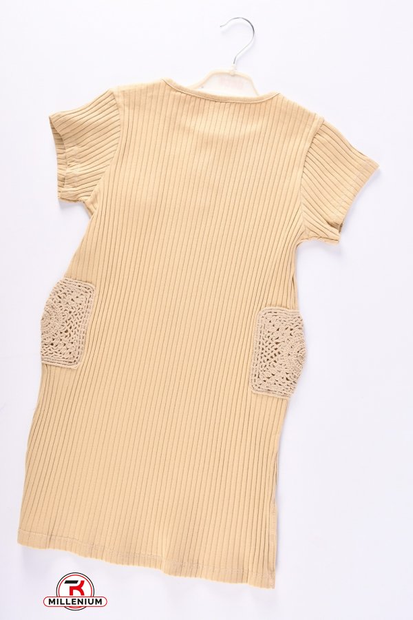 Сукня для дівчинки (кол. капучино) тканина рубчик "DECO" Зріст в наявності : 122, 128, 134, 140 арт.402356