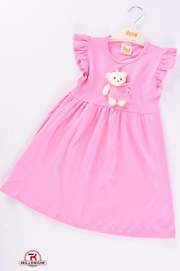 Сукня для дівчинки (кол. рожевий) тканина рубчик "DECO" Зріст в наявності : 98, 104, 110, 116 арт.399288