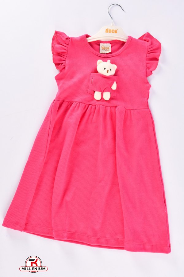 Платье для девочки (цв.малиновый) ткань рубчик "DECO" Рост в наличии : 104, 110, 116 арт.399288