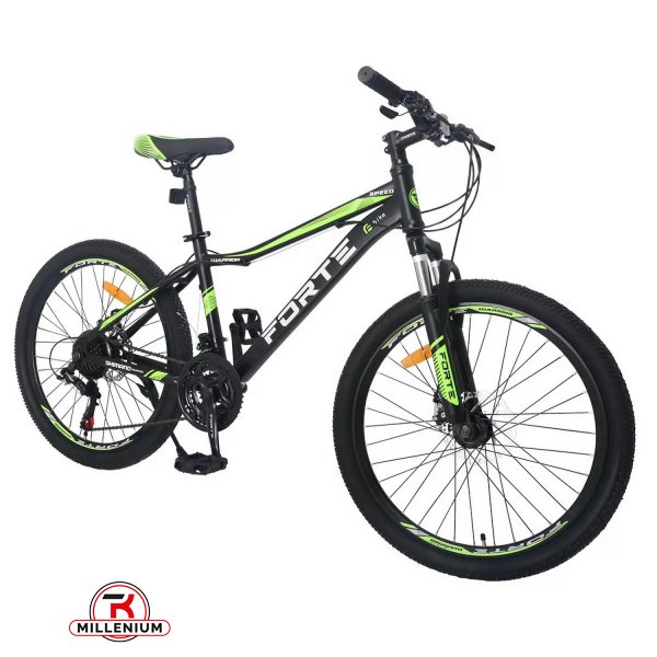 Велосипед (кол. зелений) сталь розмір рами 12" розмір коліс 24" "FORTE BRAVES" арт.135376