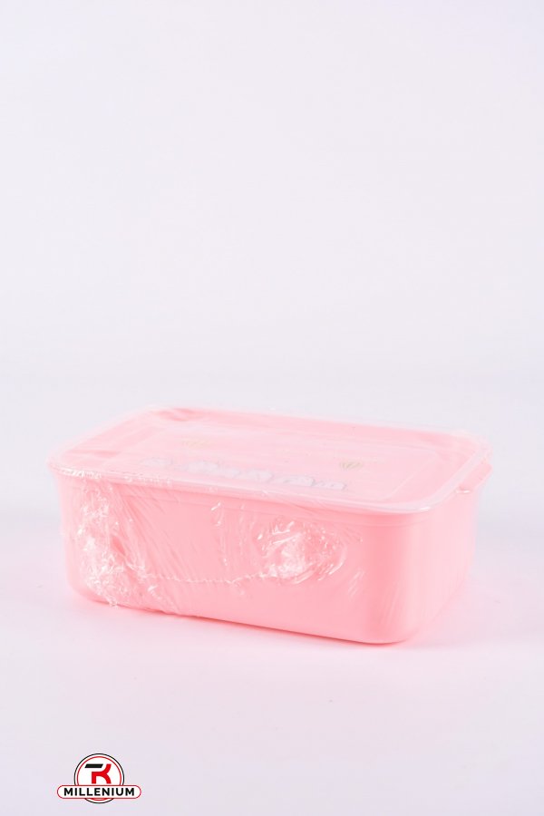 Ланч-бокс (контейнер) кол. рожевий з ложкою розмір 20/14/7см арт.31009