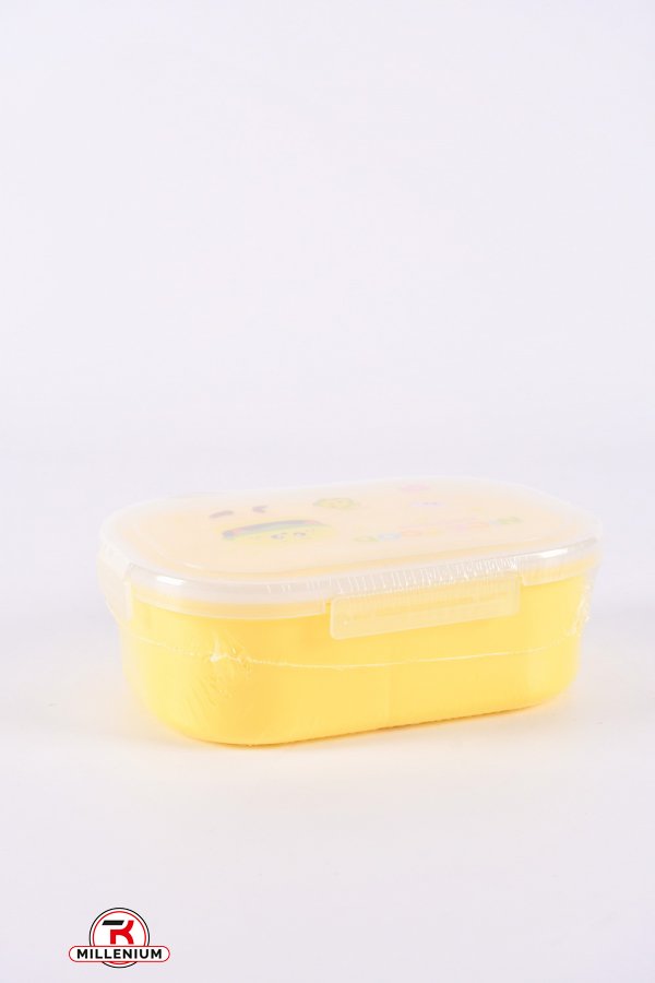 Ланч-бокс (контейнер) цв.желтый с ложкой размер 21/14/7см арт.31008