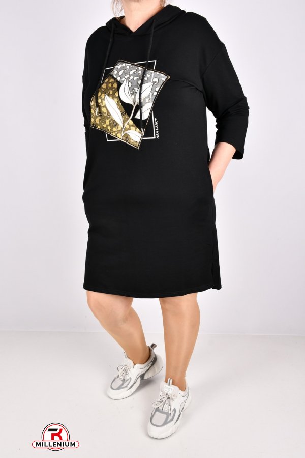 Платье женское трикотажное (цв.чёрный) "Love Me" размер 48-50 арт.W102