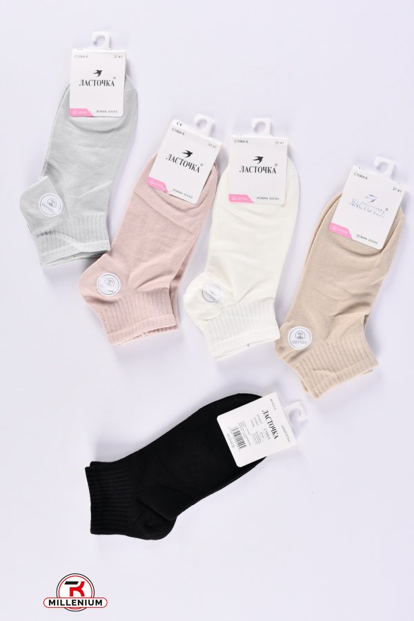 Шкарпетки жіночі всесезонні "Ластівка" розмір 37-41 (90% cotton, 5% polyamide, 5% elastane арт.C1064-6