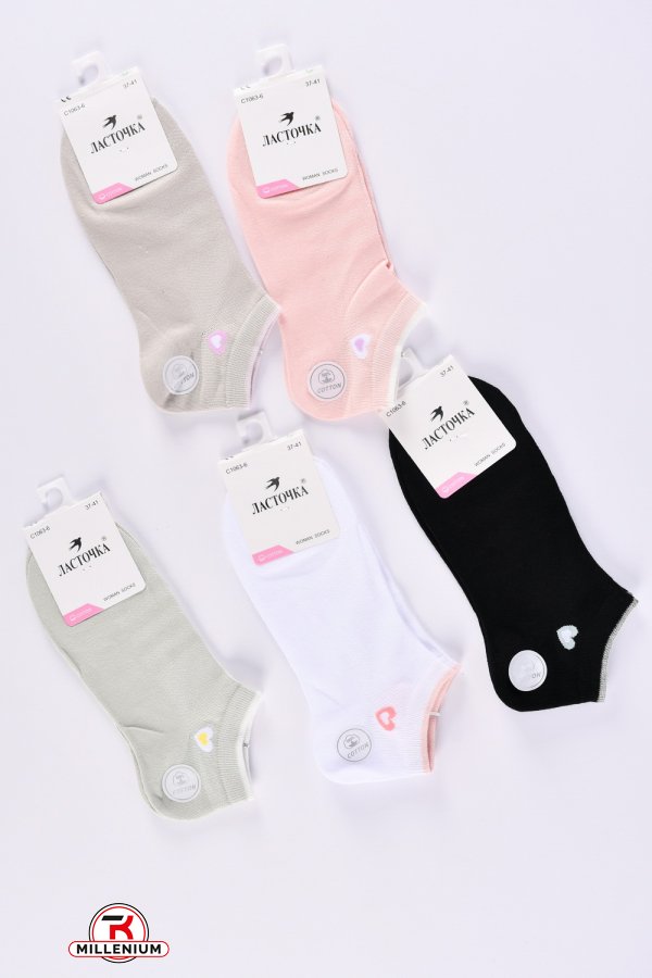 Шкарпетки жіночі короткі "Ластівка" розмір 37-41 (90% cotton, 5% polyamide, 5% elastane) арт.C1063-6