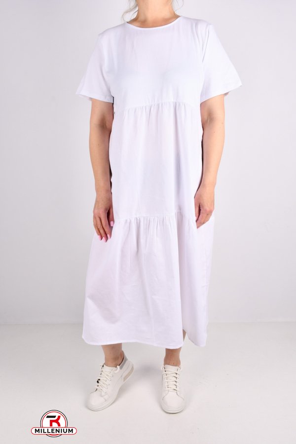 Платье женское трикотажное (цв.белый) "QIANZHIDU" Размеры в наличии : 50, 52, 54 арт.CL31553050