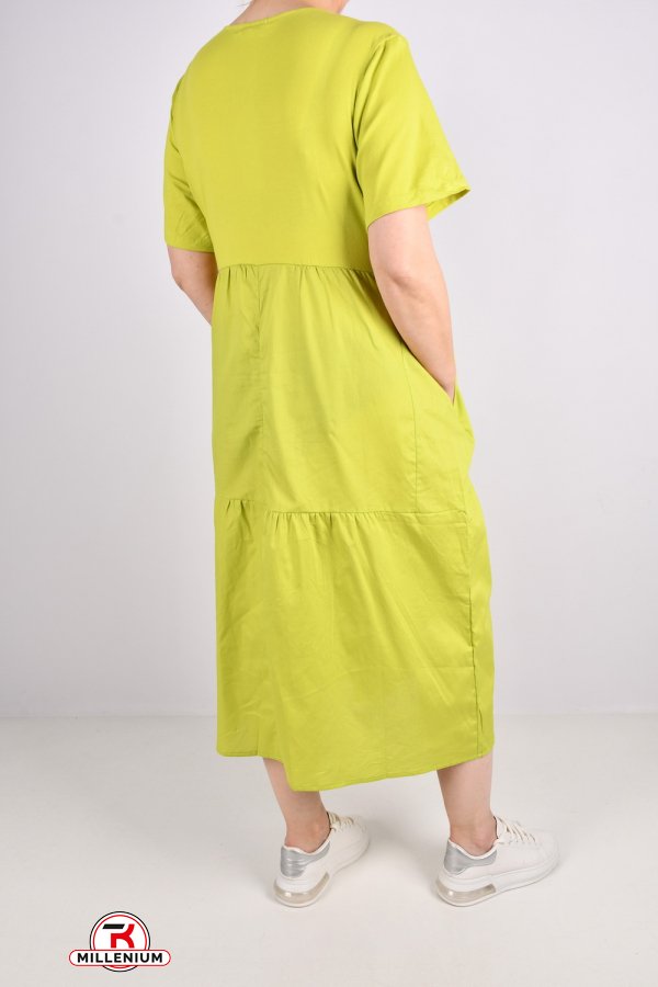 Платье женское трикотажное (цв.салатовый) "QIANZHIDU" Размеры в наличии : 48, 52, 54 арт.CL31553050