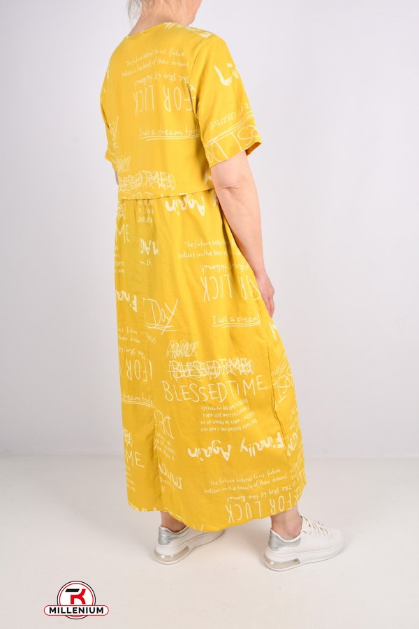 Сукня жіноча трикотажна (кол. гірчичний) "QIANZHIDU" Розміри в наявності : 50, 52, 54 арт.CL31553046
