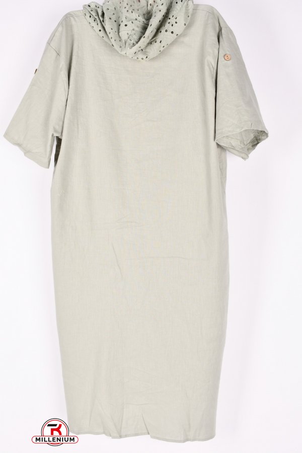 Сукня жіноча (кол. м'яти)(тканина льон) "QIANZHIDU" Розміри в наявності : 50, 52, 54, 56 арт.DL35153545