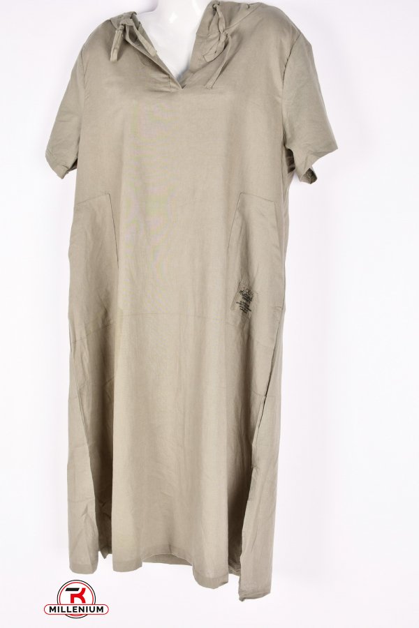 Сукня жіноча (кол. м'яти)(тканина льон) "QIANZHIDU" Розміри в наявності : 50, 52, 54, 56 арт.DL35153546