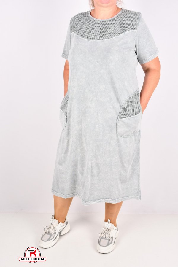 Платье женское трикотажное (цв.серый) "SWANSEA" Размеры в наличии : 50, 52, 54, 56 арт.3082