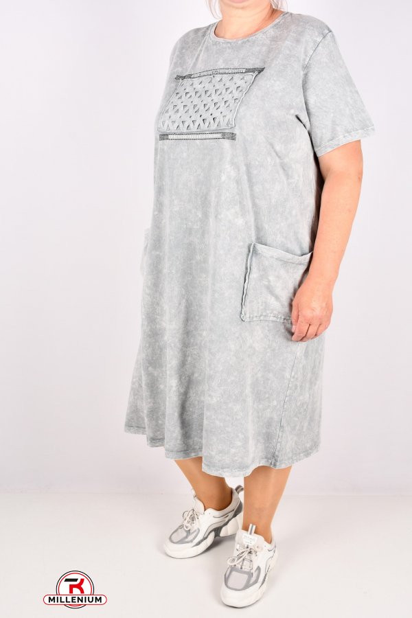 Платье женское трикотажное (цв.серый) "SWANSEA" Размеры в наличии : 54, 56, 58, 60 арт.4083
