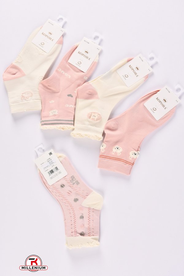 Шкарпетки для дівчинки від 8-10 років (80% бавовна, 15% лайкра, 5% спандекс) "Корона" арт.CY380-6