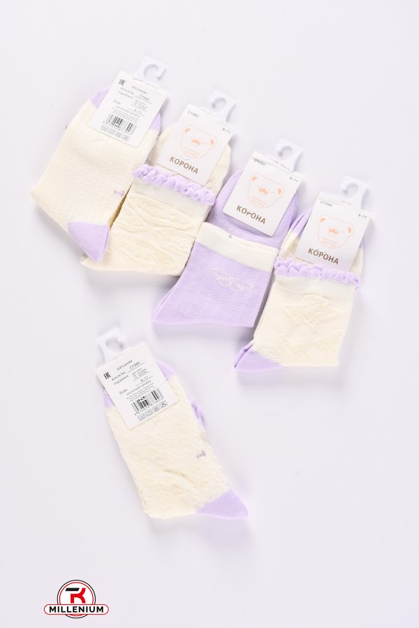 Шкарпетки для дівчинки від 9-11 років (90% бавовна, 5% лайкра, 5% спандекс) "Корона" арт.CY390-3