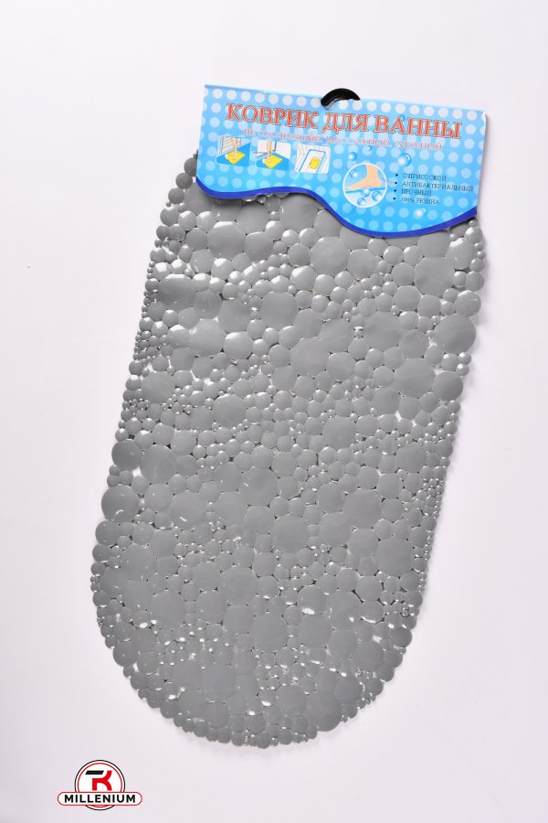 Килимок у ванну (колір сірий) силіконовий на присосках розмір 65/34см арт.MF1605