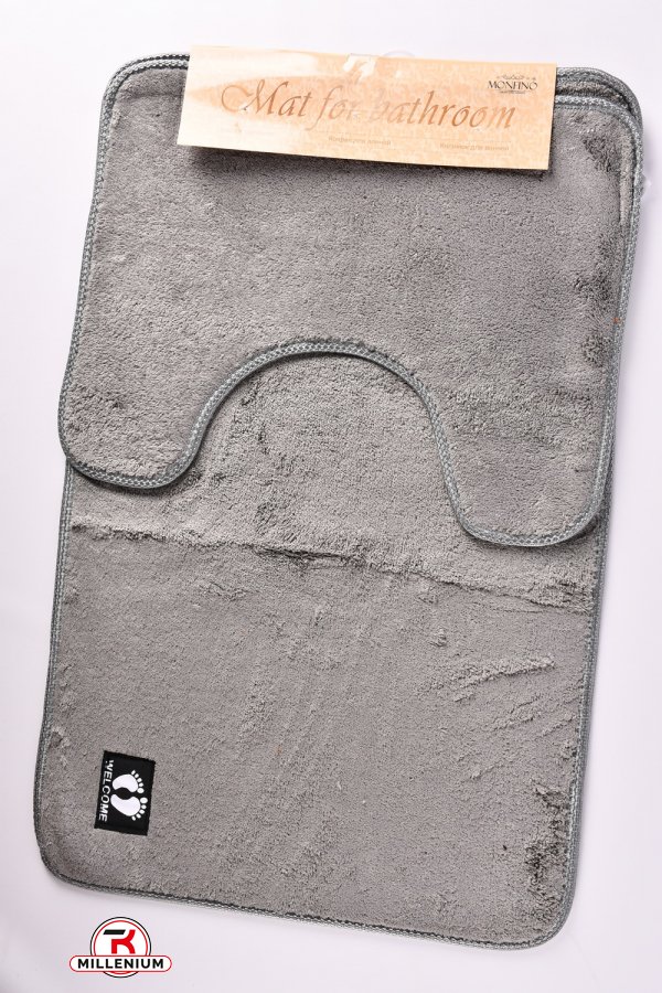 Коврик в ванную 2-ка (цв.серый) "травка" размер 80/50 см "MONFINO" арт.MF5213/1/1