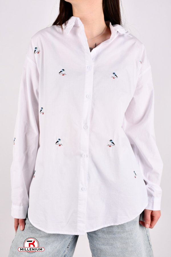 Рубашка женская (цв.белый) "BASE" Размеры в наличии : 48, 50, 52, 54, 56 арт.8113