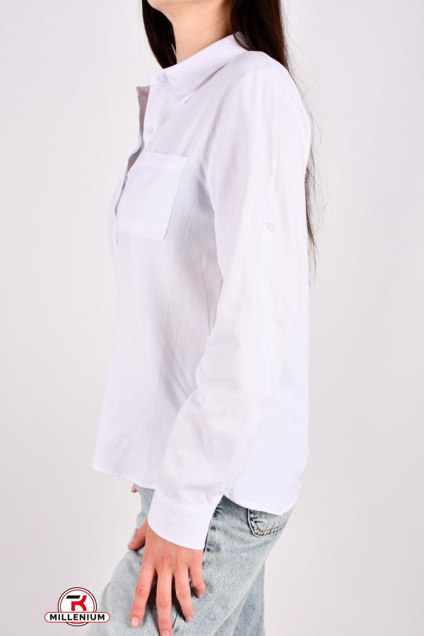 Рубашка женская (цв.белый) "BASE" 100% хлопок Размеры в наличии : 42, 44, 46, 48, 50 арт.A151