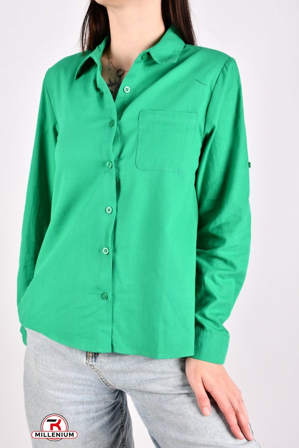 Рубашка женская (цв.зеленый) "BASE" 100% хлопок Размеры в наличии : 42, 44, 46, 48, 50 арт.A151