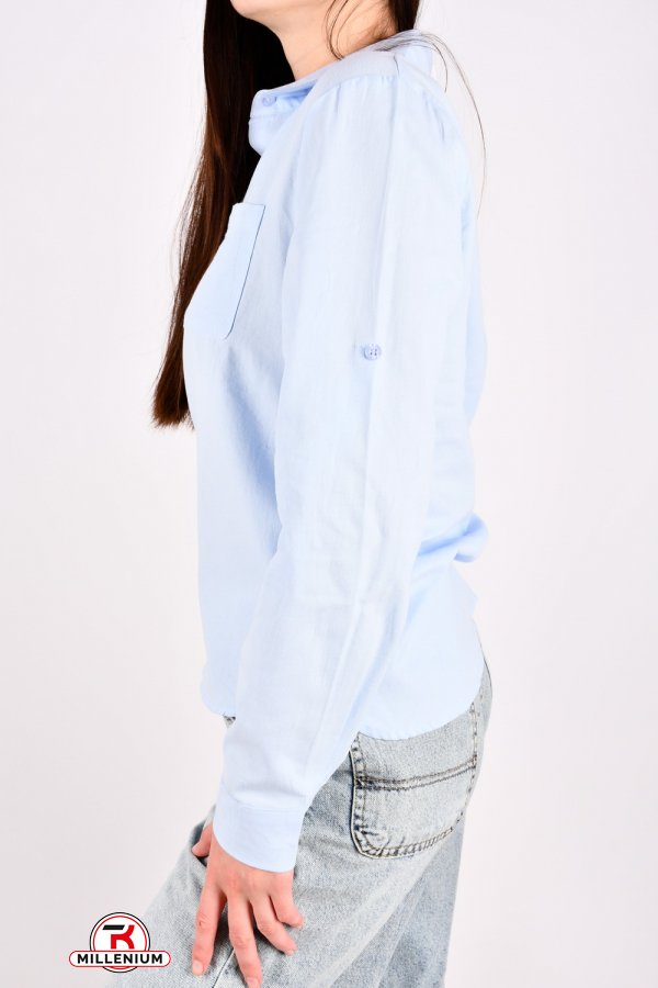 Рубашка женская (цв.голубой) "BASE" 100% хлопок Размеры в наличии : 42, 44, 46, 48, 50 арт.A151