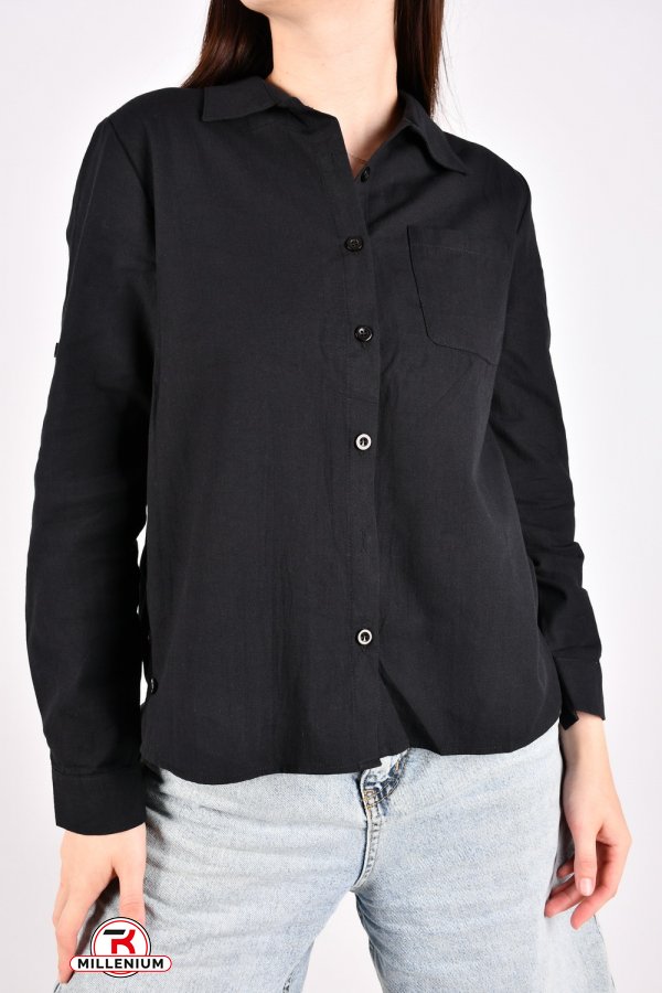 Рубашка женская (цв.черный) "BASE" 100% хлопок Размеры в наличии : 42, 44, 46, 48, 50 арт.A151