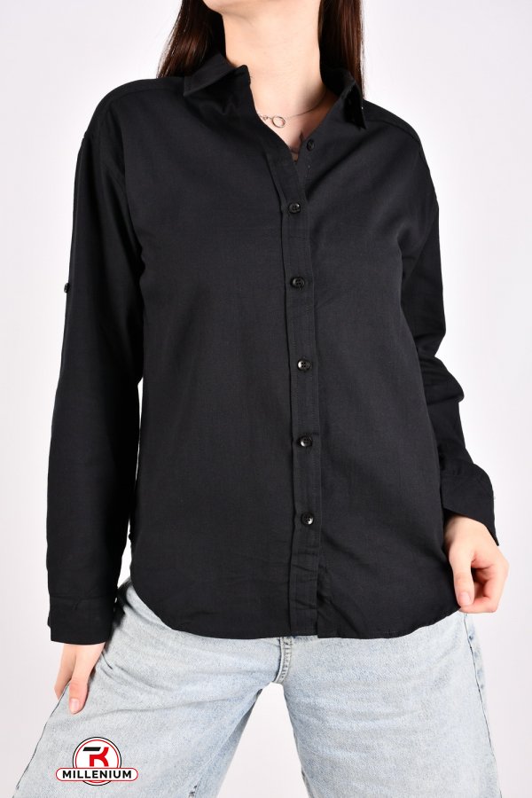 Рубашка женская (цв.черный) "BASE" 100% хлопок Размеры в наличии : 44, 46, 48, 50, 52 арт.A8281