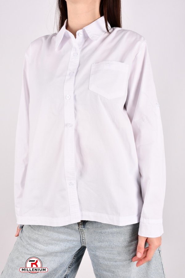 Рубашка женская (цв.белый) "BASE" Размеры в наличии : 42, 44, 46, 48 арт.3023