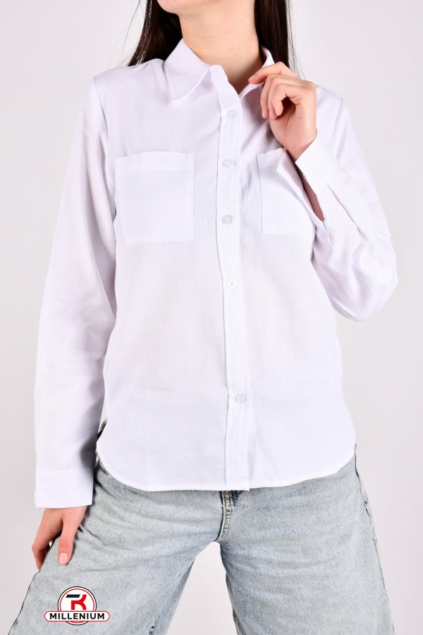 Рубашка женская (цв.белый) "BASE" 100% хлопок Размеры в наличии : 42, 44, 46, 48, 50 арт.A022