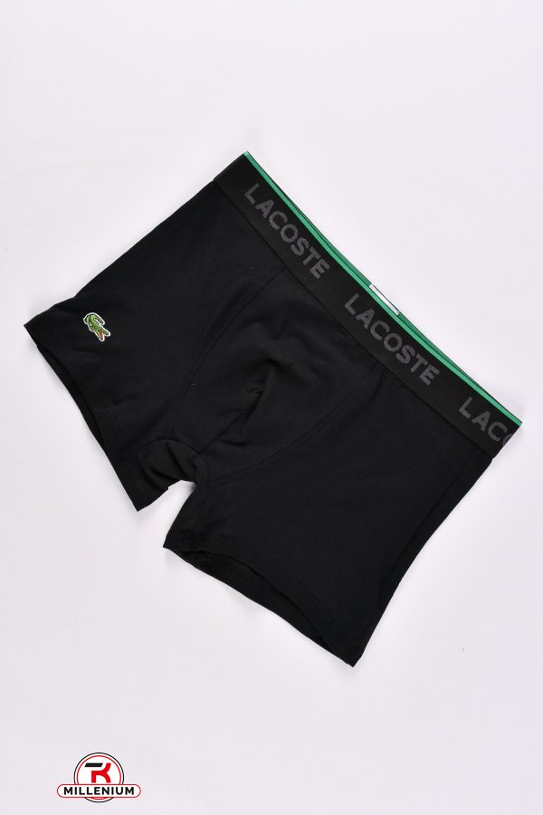 Боксери чоловічі (кол. чорний) "LACOSTE" (95% COTTON 5%SPANDEX) Розмір в наявності : 52 арт.H5170