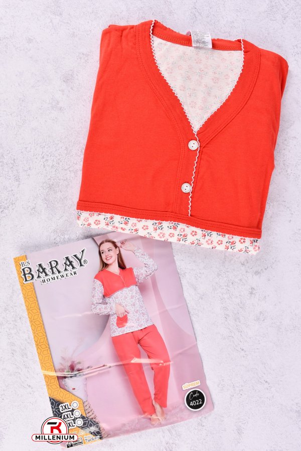 Піжама жіноча трикотажна (кол. червоний) "BARAY" (100% COTTON) Розміри в наявності : 52, 54, 56 арт.4022