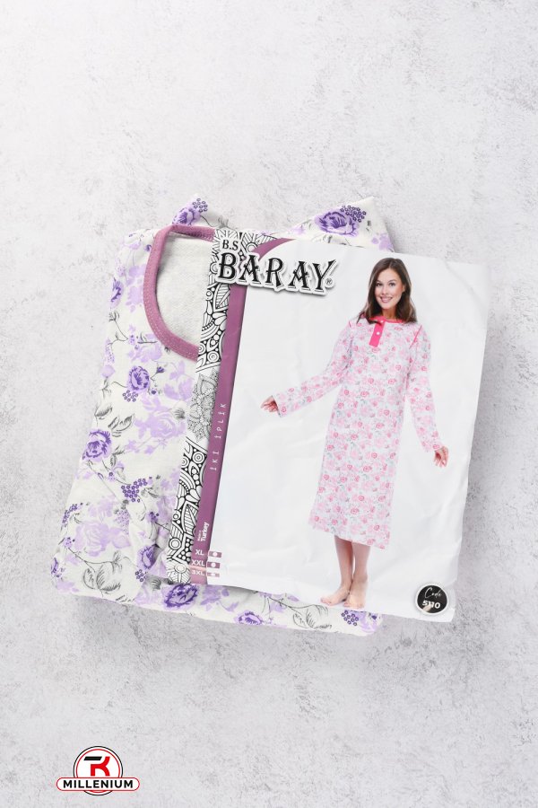 Нічна сорочка (кол. фіолетовий) трикотажна жіноча "Baray" (100% COTTON) Розміри в наявності : 50, 52, 54 арт.5110/1