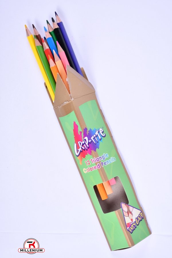 Олівці кольорові (12 кольорів) "Grip-rite" арт.9100-12CB
