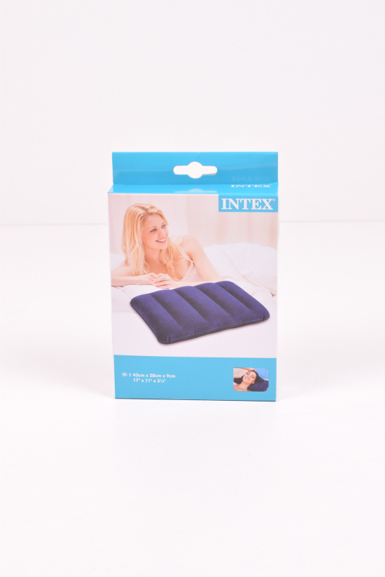 Подушка надувная INTEX 43*28*9 см (синяя) арт.68672