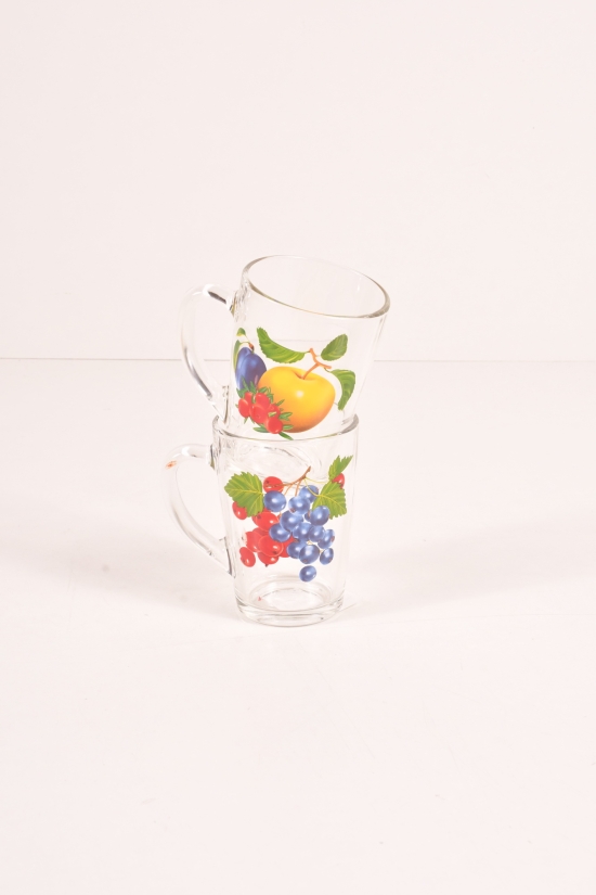 Чашка стеклянная рисунок "фрукты" арт.1334