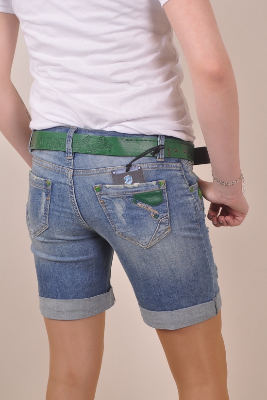 Шорты джинсовые стрейчевые с поясом LFG Размер в наличии : 25 арт.0732