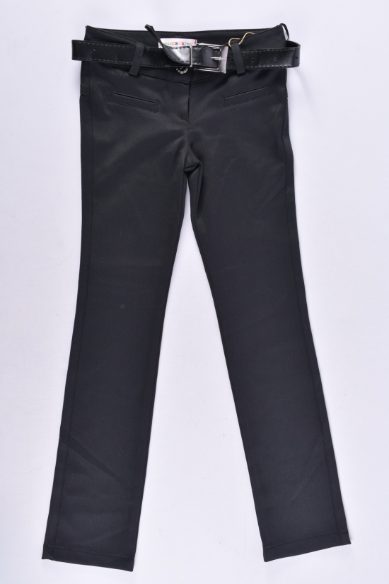 Штани з поясом для дівчинки (колір чорний) AWADORE Зріст в наявності : 116, 122, 134 арт.212