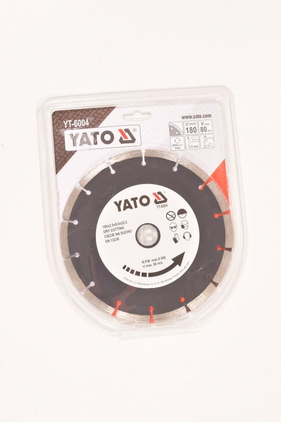 Диск алмазный отрезной YATO "SEGMENT" 180/2,5/8/22,2 мм арт.YT-6004