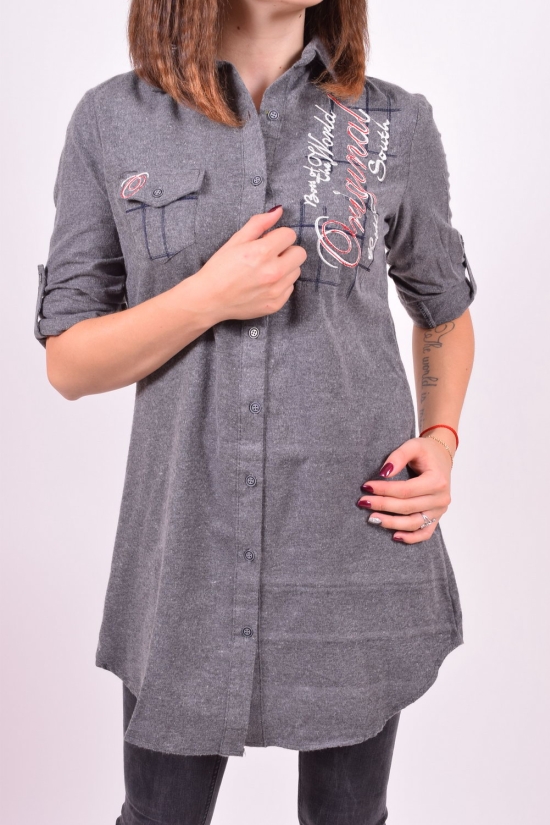 Рубашка-туника женская (цв.серый) Madoy (Cotton 70%,Elastane 4%,Nylon 26%) Размер в наличии : 40 арт.2198
