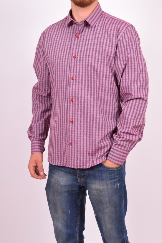 Рубашка мужская  (цв.бордовый) (slim fit)  businessX (Cotton 70%,Polyester 30%) Размер в наличии : 46 арт.полоска